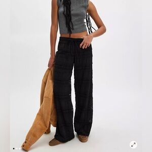 Free People FP One Aiden Black crochet pants in XL